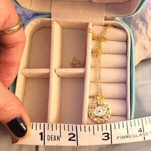 🎉SOLD🎉Beautiful Sterling Silver, 18k Gold Plated Evil Eye Necklace! NWOT